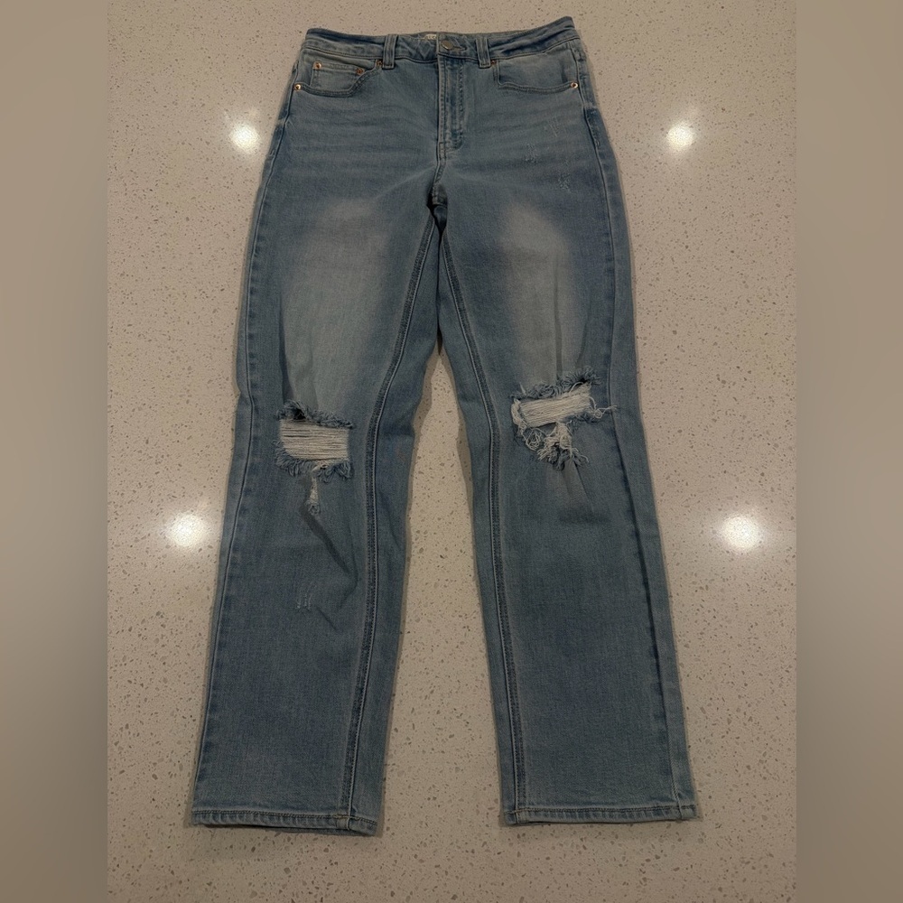 78 & Sunny Distressed Straight Leg Jeans Size 6 Light Wash Denim - Picture 3 of 8